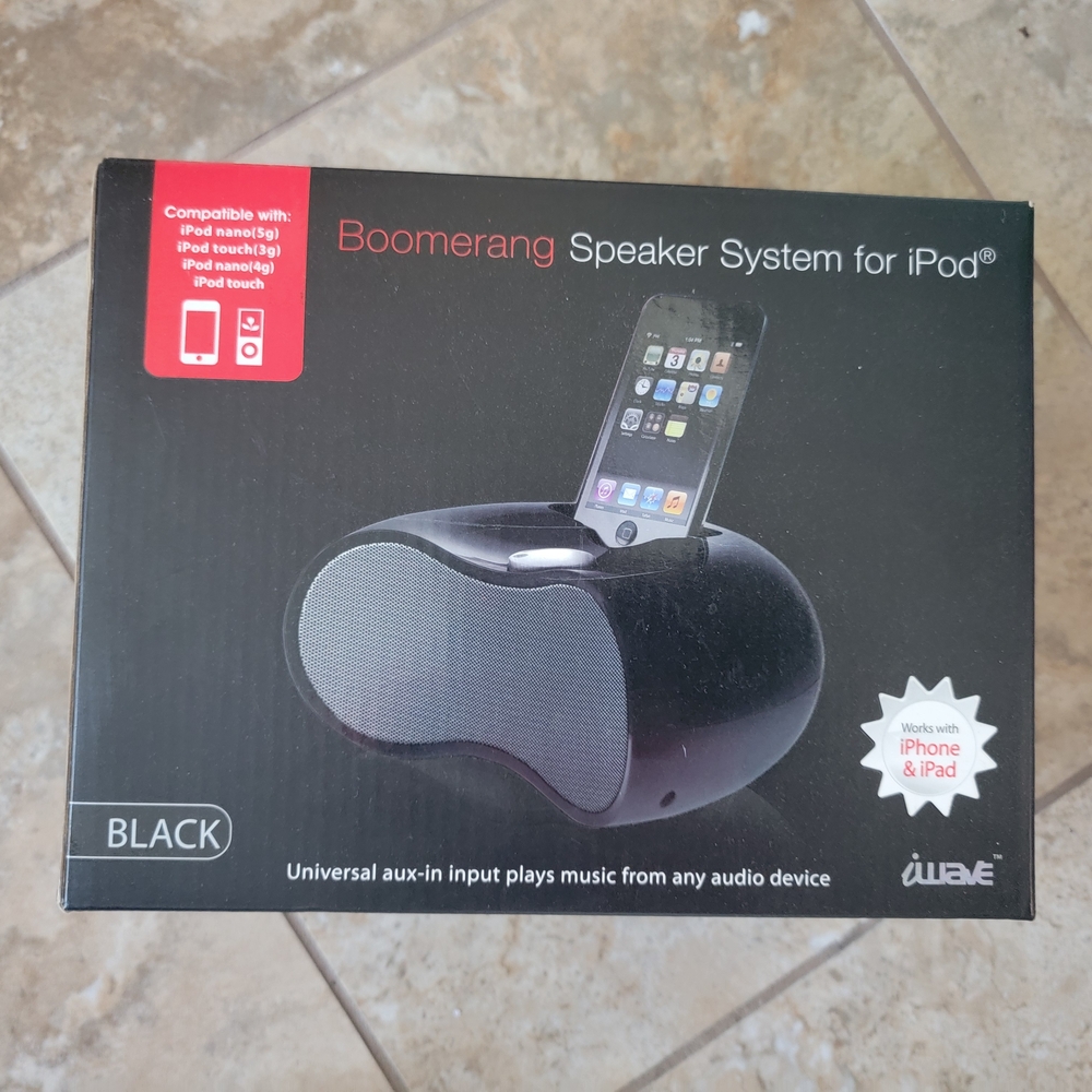 Boomerang Black Speaker System for iPod